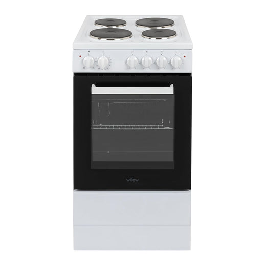 Freestanding Electric Cooker 62L 4 Solid Plate Hobs White