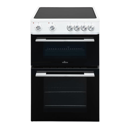 Freestanding Electric Cooker 68L Twin Cavity Ceramic Hob 4 Zones White